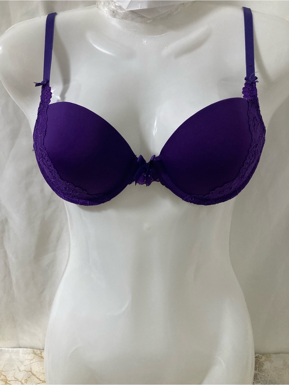 La Senza Purple Push Up Bra 32C Lace Underwire Lingerie 🍒